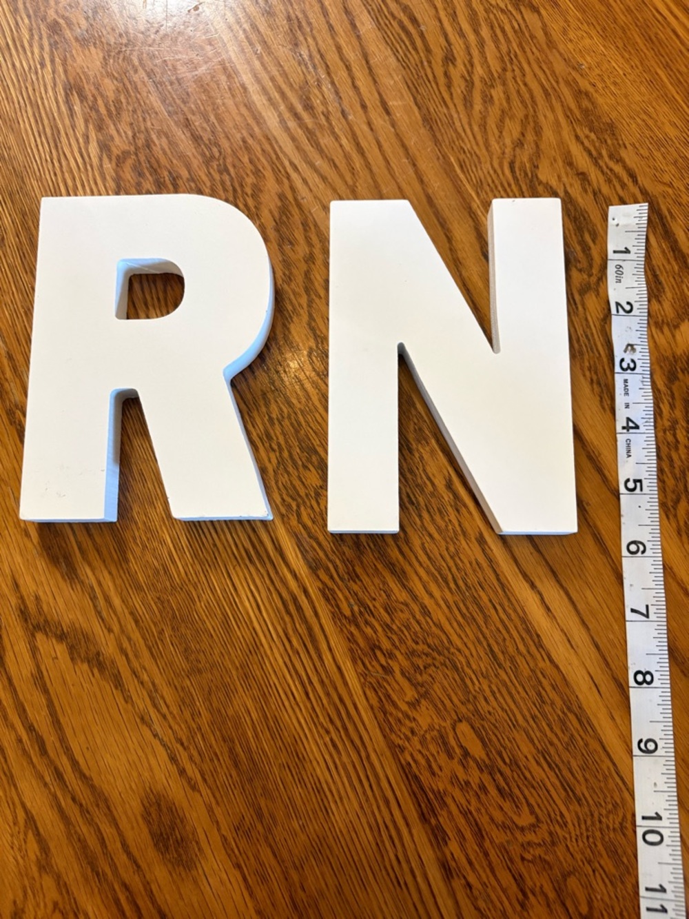 White Wood “RN” letters